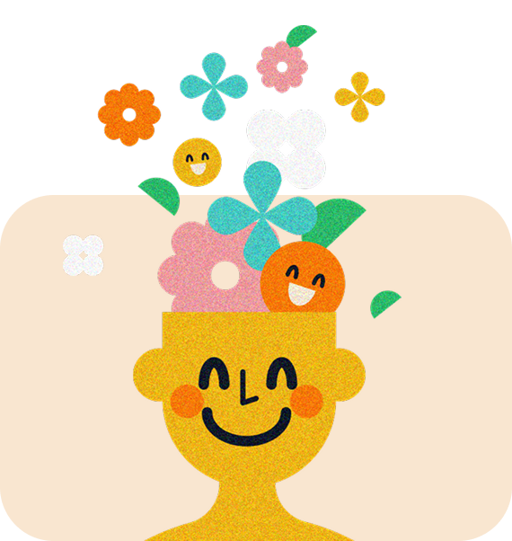happy person with flowers